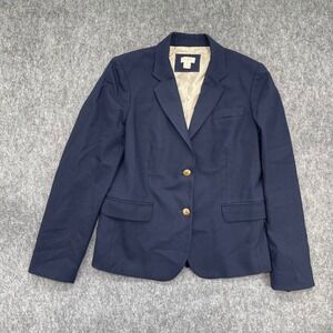 J.CrewBlazer Womens 8 Navy Blue Schoolboy Blazer Gold Crest Keating Boy